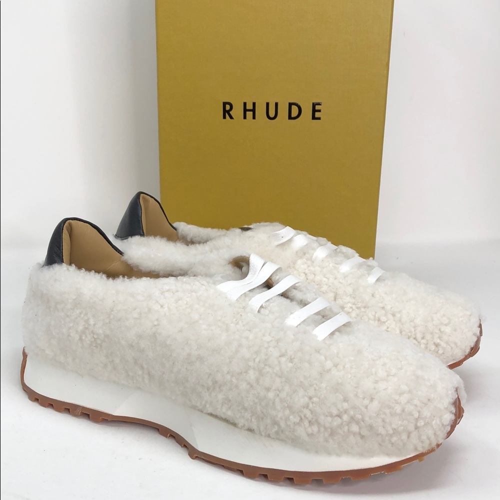 Rhude Mens Cream Sherpa Runner - Size 9